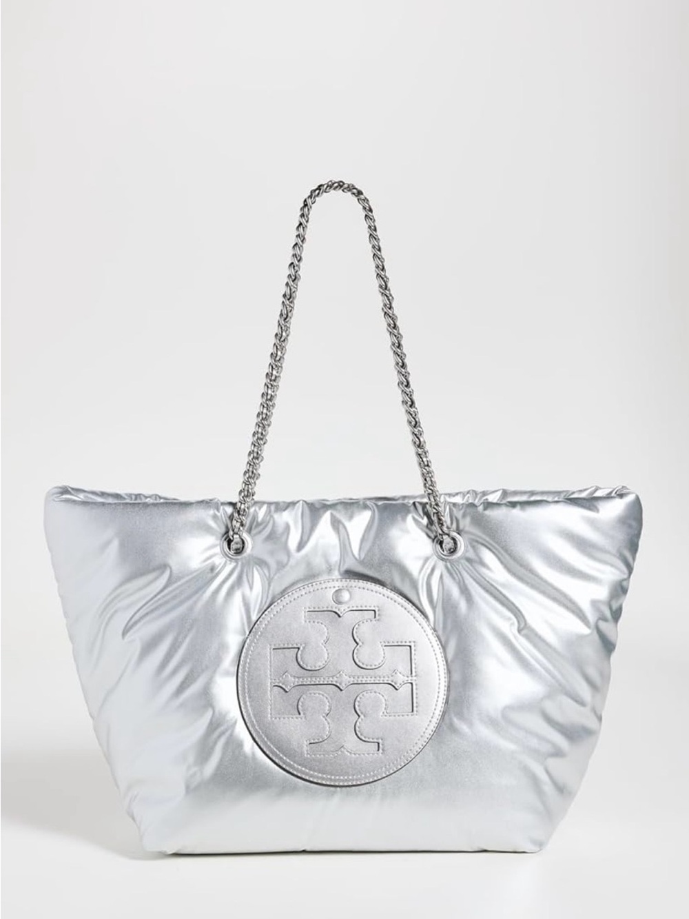 Tory Burch Ella Quilted Tote Bag - Silver